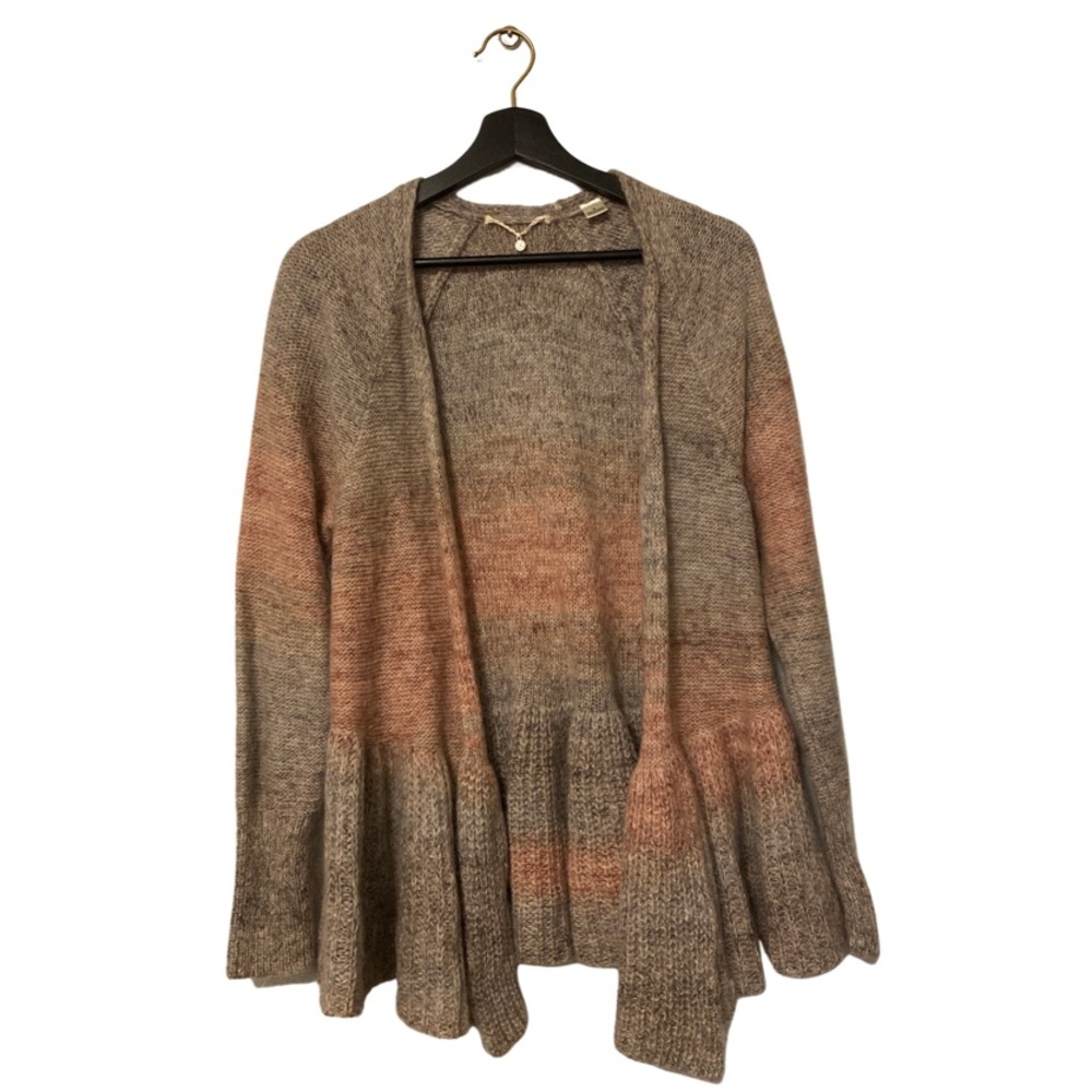 Anthro Knitted & Knotted peplum hem cardigan